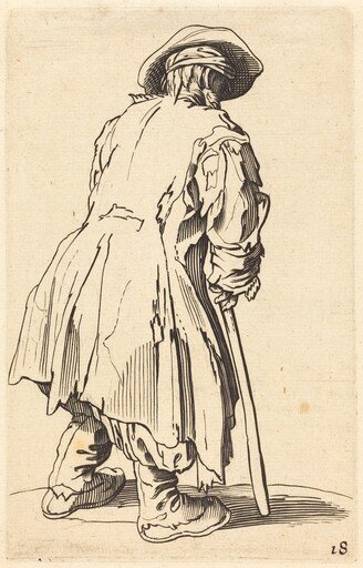 Old Beggar with One Crutch