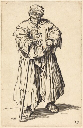 Fat Beggar with Eyes Cast Down
