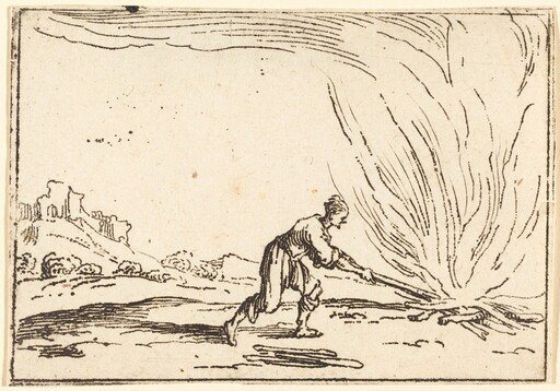 Man Attending a Fire