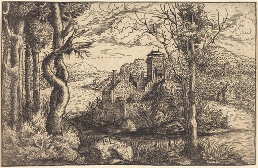 View on a River with a Castle on an Island