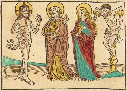 Christ Showing His Wounds to Peter, the Magdalene and the Good Thief