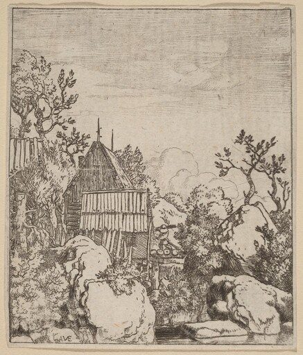 Man on a Small Wooden Bridge