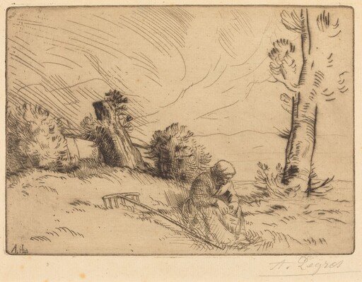 Peasant Woman Seated near a Hedge (Paysanne assise pres d'une haie)