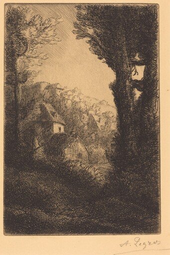 Farm on a Hillside in Sunlight (La ferme du coteau; Effet de soleil sur le coteau)
