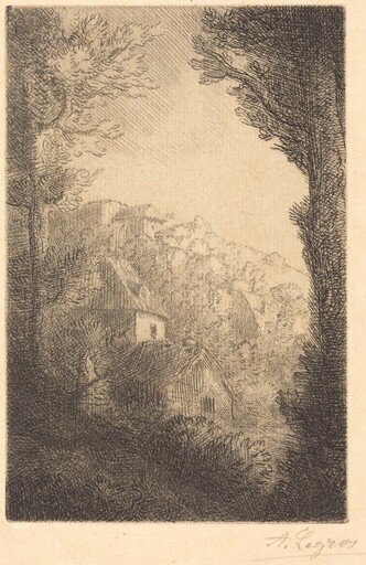 Farm on a Hillside in Sunlight (La ferme du coteau; Effet de soleil sur le coteau)