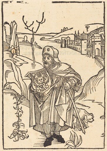 Gerson as Pilgrim with Town in Background