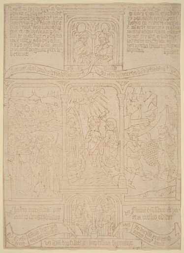 The Baptism of Christ; Pharoah Passing through the Red Sea; Joshua and Caleb