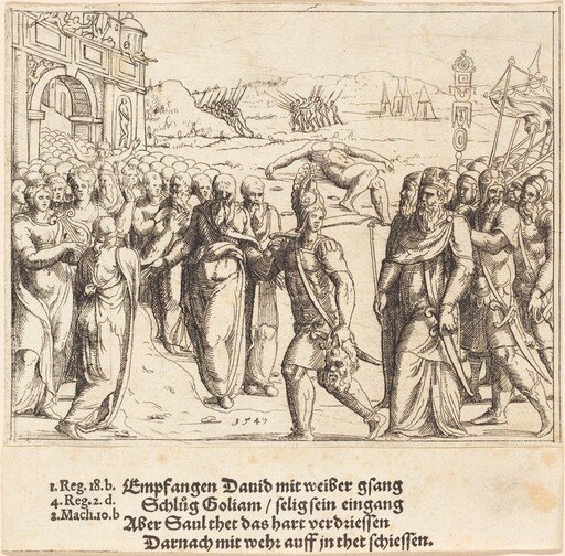 David is Welcomed after Killing Goliath, and Saul's Jealousy
