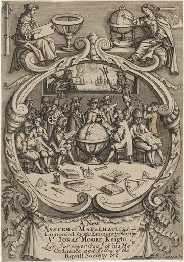 Title Page to A New System of Mathematicks, Composed by Sir Jonas Moore, Knight