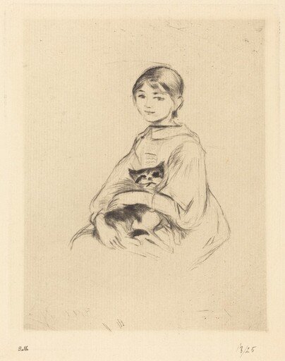 Julie Manet Holding a Cat