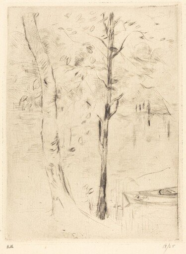 Lake with Rowboat