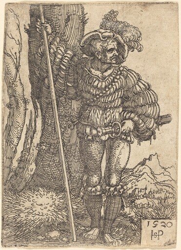 Foot Soldier Standing by a Tree