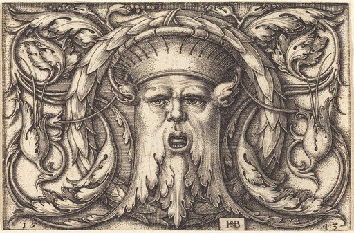 Ornament Panel with a Large Bearded Mask