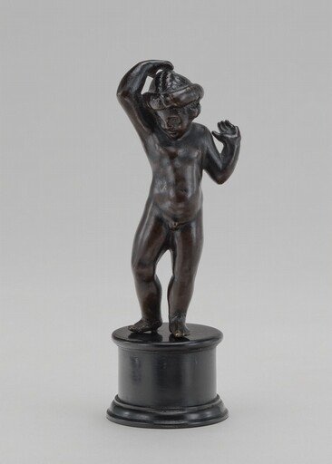 Wreathed Boy with Hands Raised