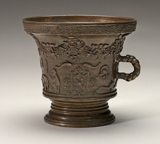 Mortar with Animals, Festoons, Shields of Arms, and Rope-shaped Handle