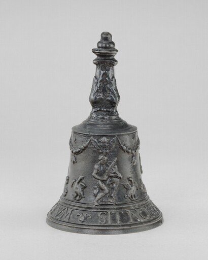Hand Bell with Orpheus Playing to the Animals, and Poppy Plants