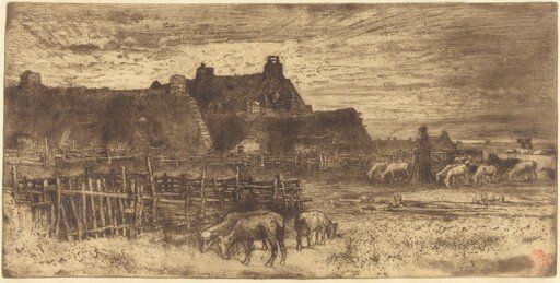 Les Bergeries, Soleil Couchant (Pastoral Scene, Setting Sun)