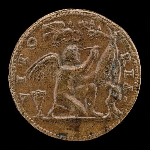 Winged Genius Writing on a Shield [reverse]