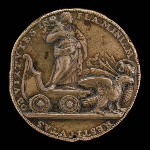 Figure in a Car Drawn by a Dragon and an Eagle [reverse]