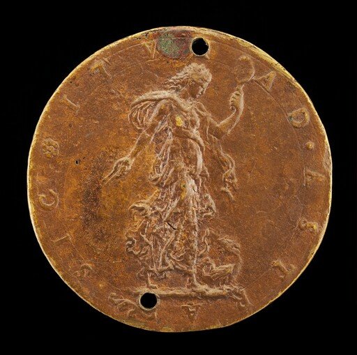 Prudence with a Dragon at her Feet [reverse]