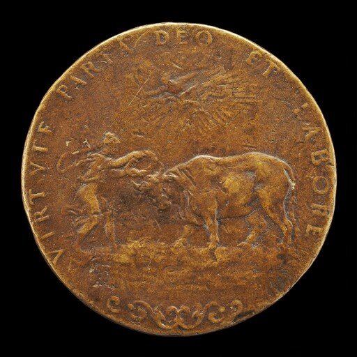 Virtue Crowning an Ox [reverse]