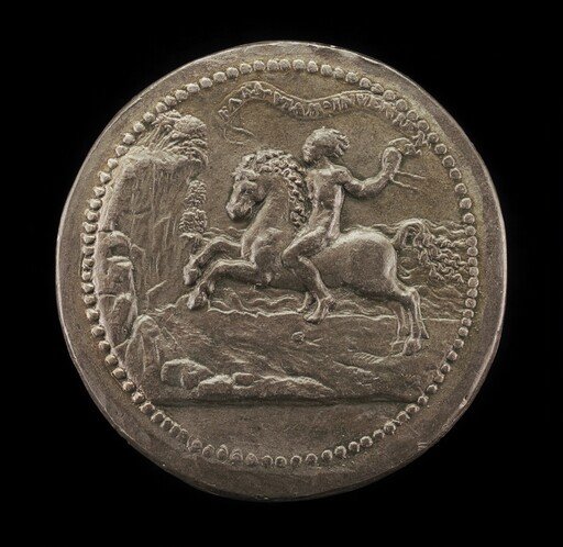 Man Riding Towards a Cliff Carrying A Scroll [reverse]
