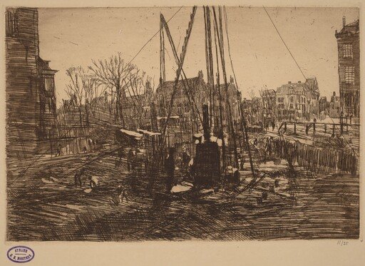 Scene in a Dutch City with Pile Driver in Foreground
