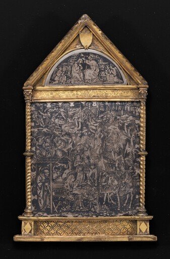 Pax with the Adoration of the Magi; Lunette with Coronation of the Virgin
