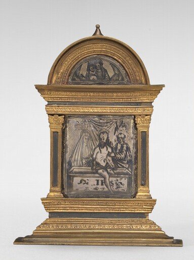 Pax with the Man of Sorrows; Lunette with Madonna and Child