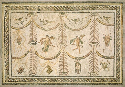 Symbols of Bacchus as God of Wine and the Theater