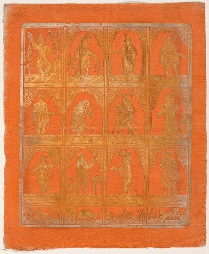 Endpaper with Twelve Standing Figures