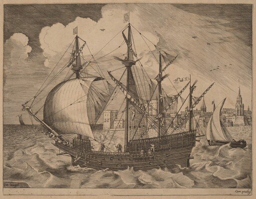 Armed Four-Master Putting Out to Sea