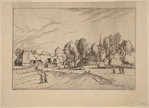 Country Village with Church Tower