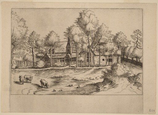 Country Village with Church