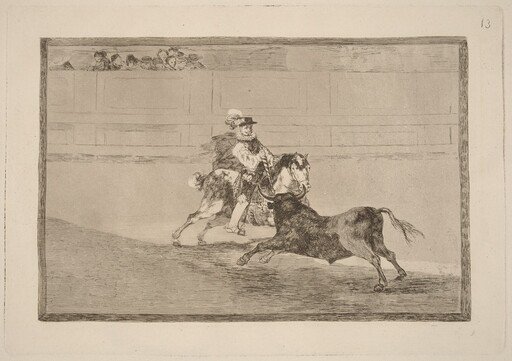 Un caballero espanol en plaza quebrando rejoncillos sin auxilio de los chulos (A Spanish Mounted Knight in the Ring Breaking Short Spears without the Help of Assistants)