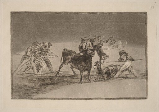 Palenque de los moros hecho con burros para defenderse del toro embolado (The Moors Use Donkeys as a Barrier to Defend Themselves against the Bull Whose Horns have been Tipped with Balls)