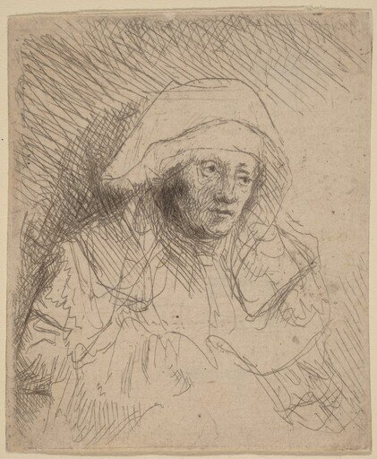 Sick Woman with a Large White Headdress (Saskia)