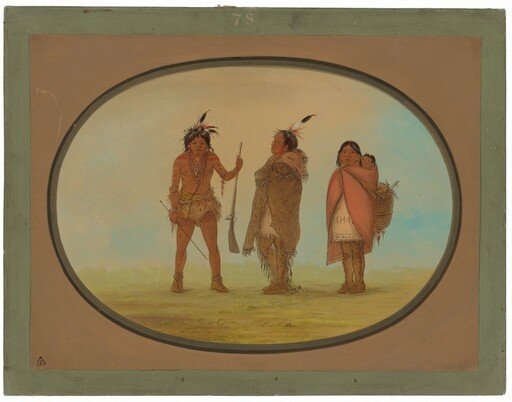 Arapaho Chief, His Wife, and a Warrior