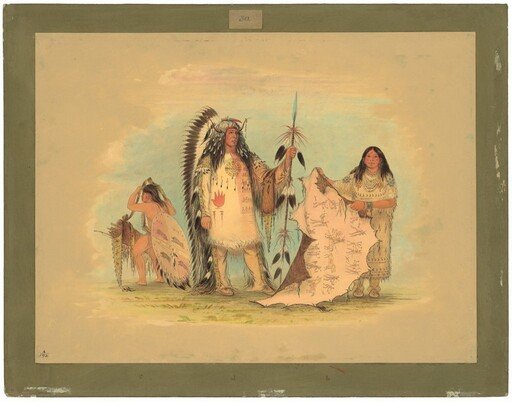 Mandan War Chief with His Favorite Wife
