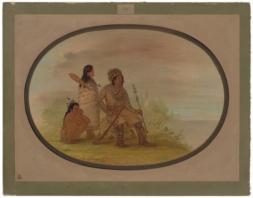 An Old Nayas Indian, His Granddaughter, and a Boy
