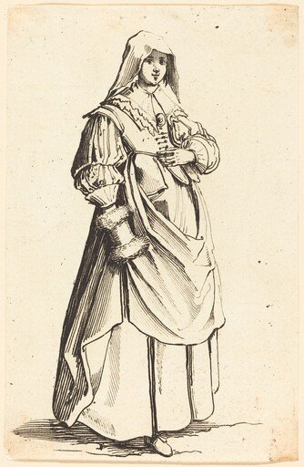Bourgeoise with Muff, Facing Right