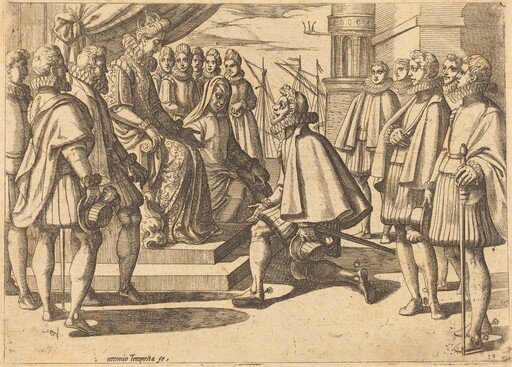 Spanish Duke before Margaret of Austria
