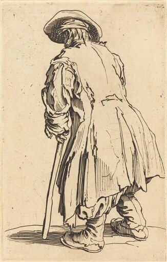 Old Beggar with One Crutch