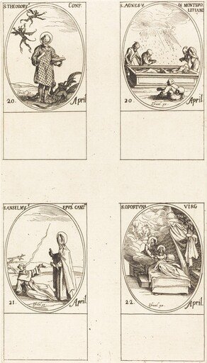 St. Theodorus; St. Agnes of Monte Pulciano; St. Anselme, Archbishop of Canterbury; St. Opportuna and Virgin