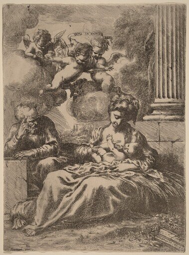 The Holy Family by a Column