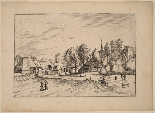 Country Village with Church Tower