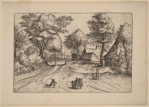 Village Road with Farm and Sheds