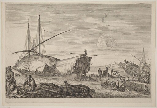 Galley with Deck Covered with Sails