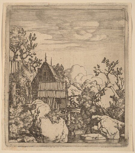 Man on a Small Wooden Bridge