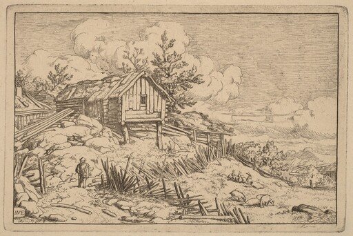 Man near Entry of a Ruinous Hedge